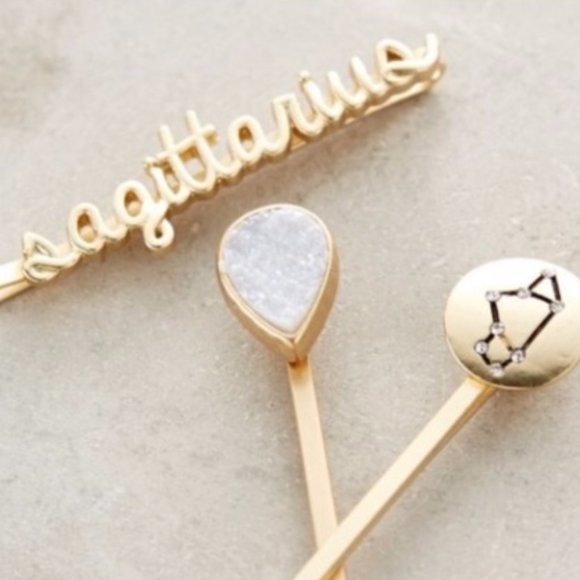 ANTHROPOLOGIE ZODIAC SIGNS BOBBY PINS SAGITTARIUS - Picture 2 of 5